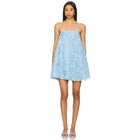 ELLIATT Kaia Trapeze Mini Dress- BLUE Wedding Cocktail Party Brunch size S NWT - Picture 3 of 7
